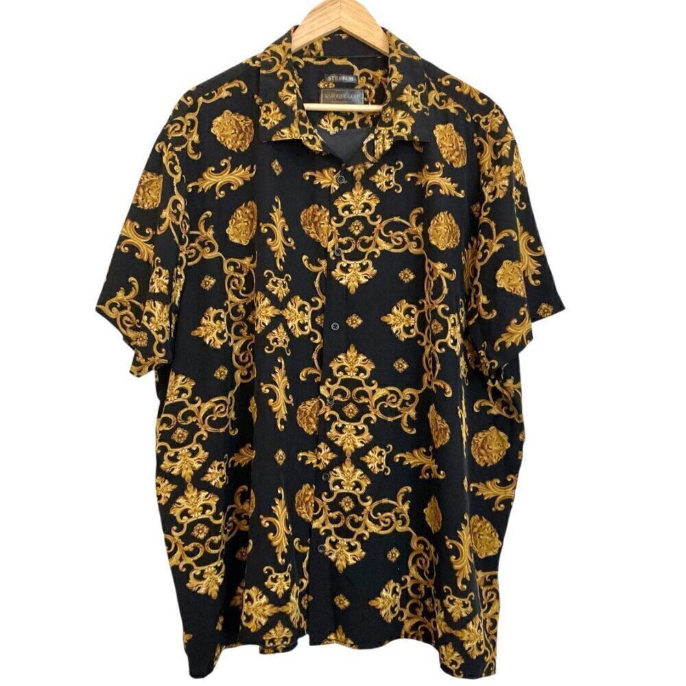 BAROQUE GOLD Drill Clothing Shirt 4X Black - Picture 4 of 11